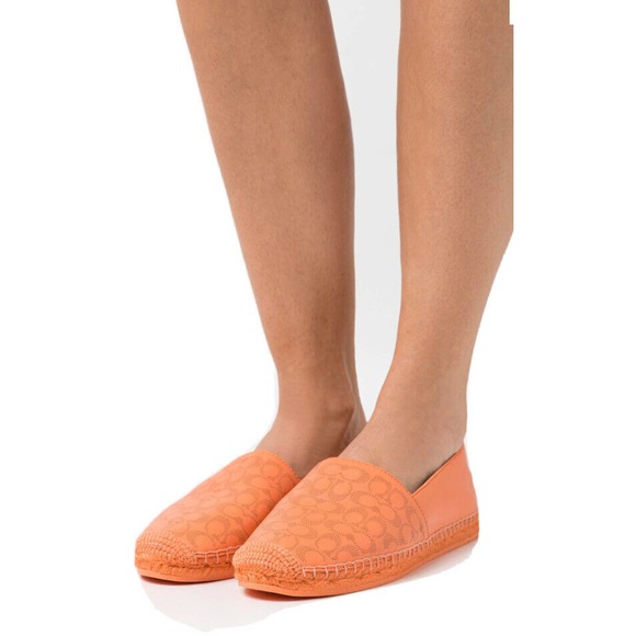 Coach Carley Leather Espadrilles Loafer Slip On Style C6763 Tangerine Sz 11 - Picture 1 of 14